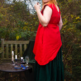 The Fold Top in Red Linen