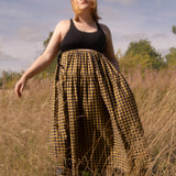 The Oak Skirt - Yellow/Navy Vichy check