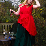 The Fold Top in Red Linen