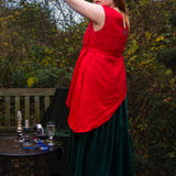 The Fold Top in Red Linen