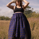 The Oak Skirt - Blue/Burgundy check