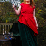 The Fold Top in Red Linen