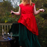 The Fold Top in Red Linen