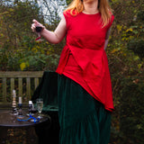 The Fold Top in Red Linen