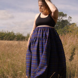 The Oak Skirt - Blue/Burgundy check