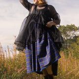 The Oak Skirt - Blue/Burgundy check