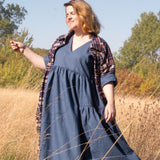 The Double Take Dress in Jeans Blue linen