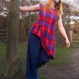 The Fold Top in Red Brushed Cotton Check
