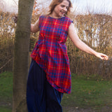 The Fold Top in Red Brushed Cotton Check