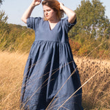 The Double Take Dress in Jeans Blue linen