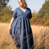 The Double Take Dress in Jeans Blue linen