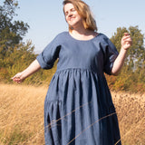 The Double Take Dress in Jeans Blue linen