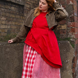 The Fold Top in Red Linen