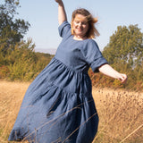 The Double Take Dress in Jeans Blue linen