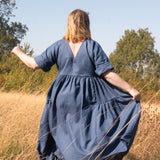 The Double Take Dress in Jeans Blue linen