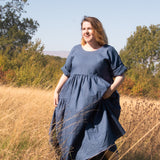 The Double Take Dress in Jeans Blue linen