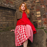 The Fold Top in Red Linen