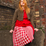 The Fold Top in Red Linen