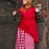 The Fold Top in Red Linen