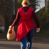 The Fold Top in Red Linen