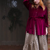 The Good Life Shirt in Burgundy Velvet