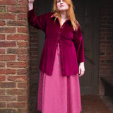 The Good Life Shirt in Burgundy Velvet