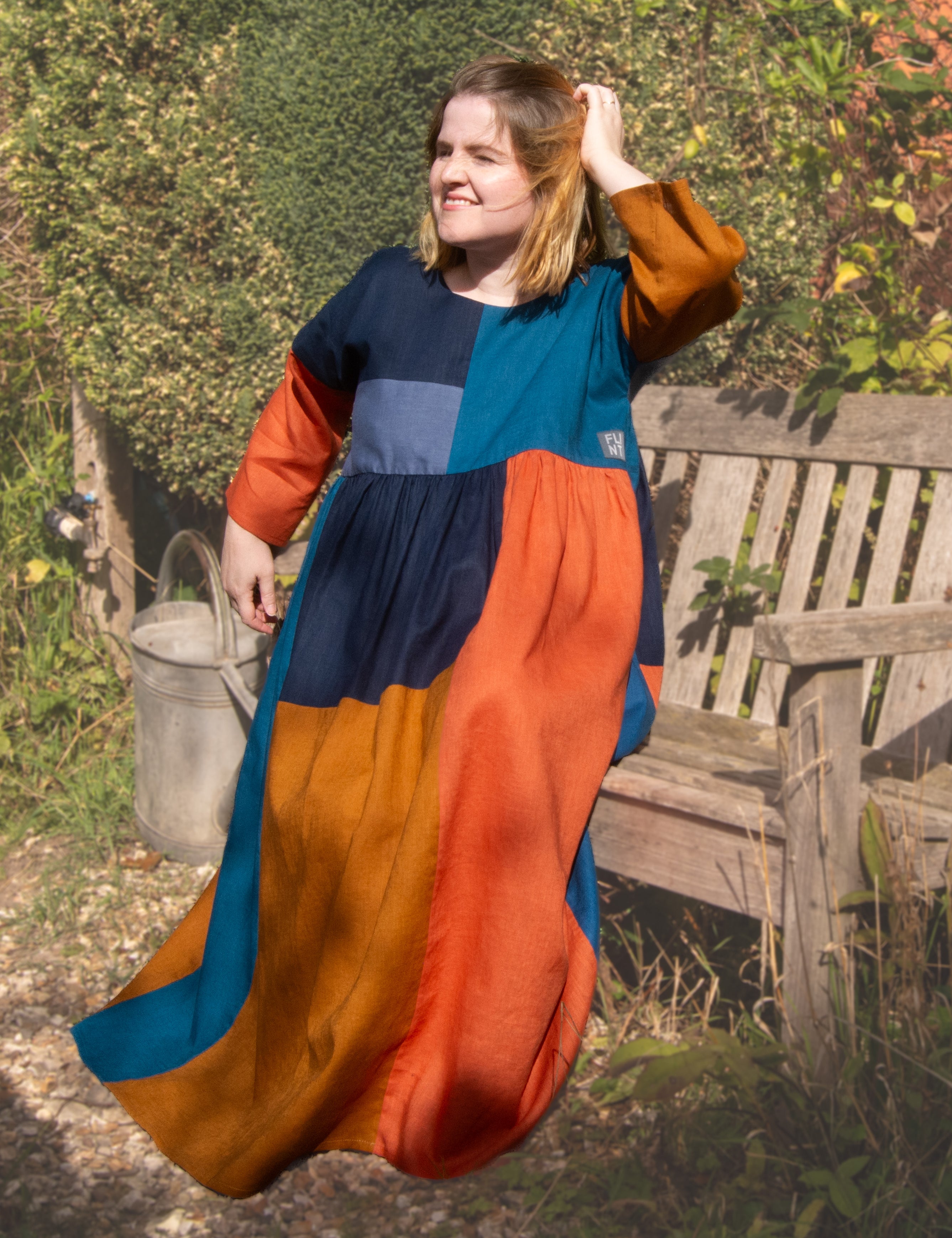 The Patchwork Everything Dress in Autumn linens - House of Flint