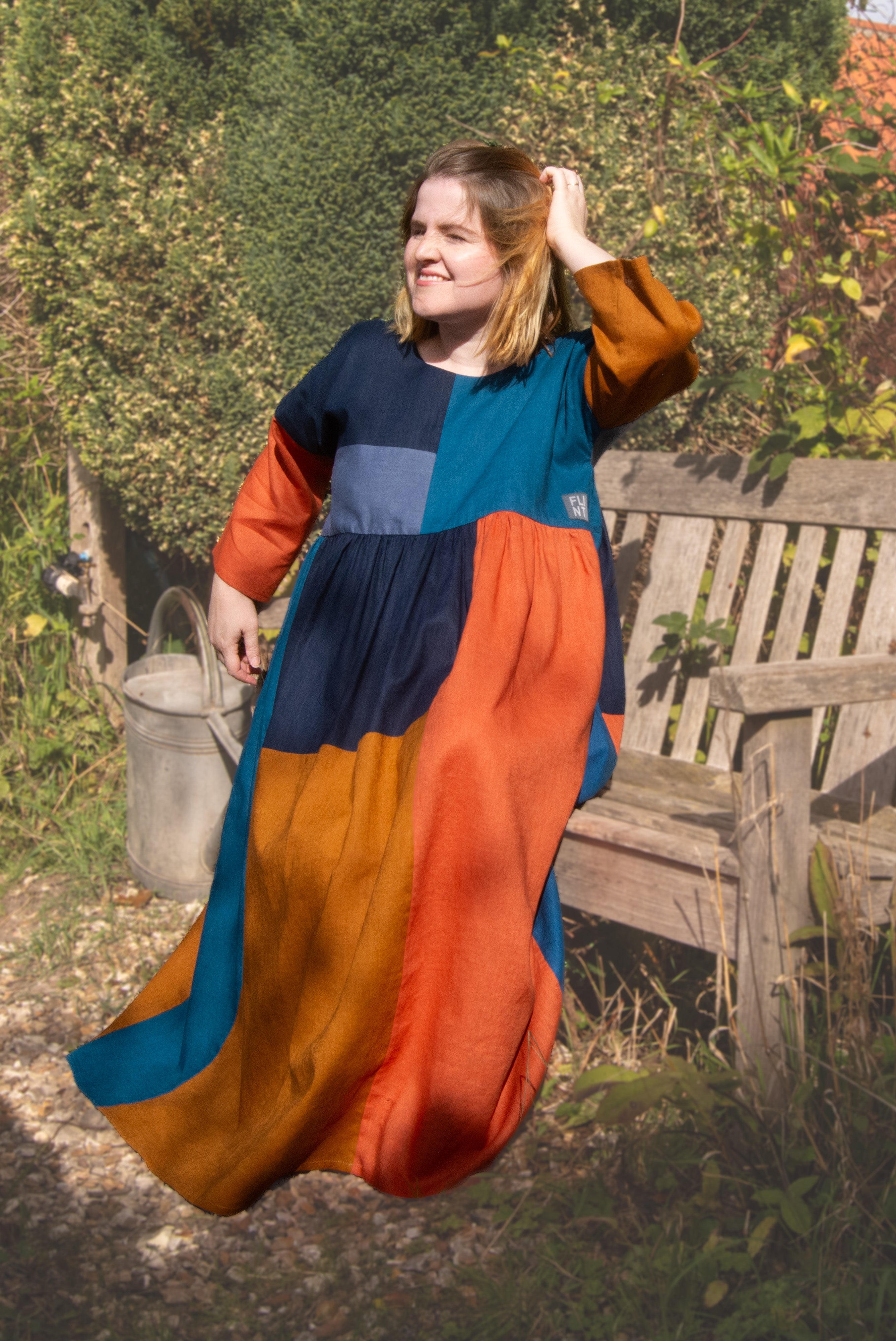 The Patchwork Everything Dress in Autumn linens - House of Flint