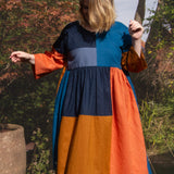 The Patchwork Everything Dress in Autumn linens - House of Flint