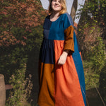 The Patchwork Everything Dress in Autumn linens - House of Flint