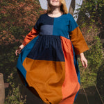 The Patchwork Everything Dress in Autumn linens - House of Flint