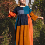 The Patchwork Everything Dress in Autumn linens - House of Flint