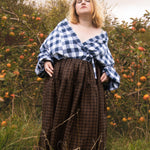 The Oak Skirt - Brown + Black checked linen - House of Flint