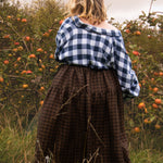 The Oak Skirt - Brown + Black checked linen - House of Flint