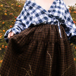 The Oak Skirt - Brown + Black checked linen - House of Flint