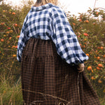 The Oak Skirt - Brown + Black checked linen - House of Flint