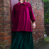 The Good Life Shirt in Burgundy Velvet