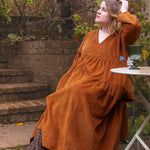 The Double Take Dress in Cider corduroy - House of Flint