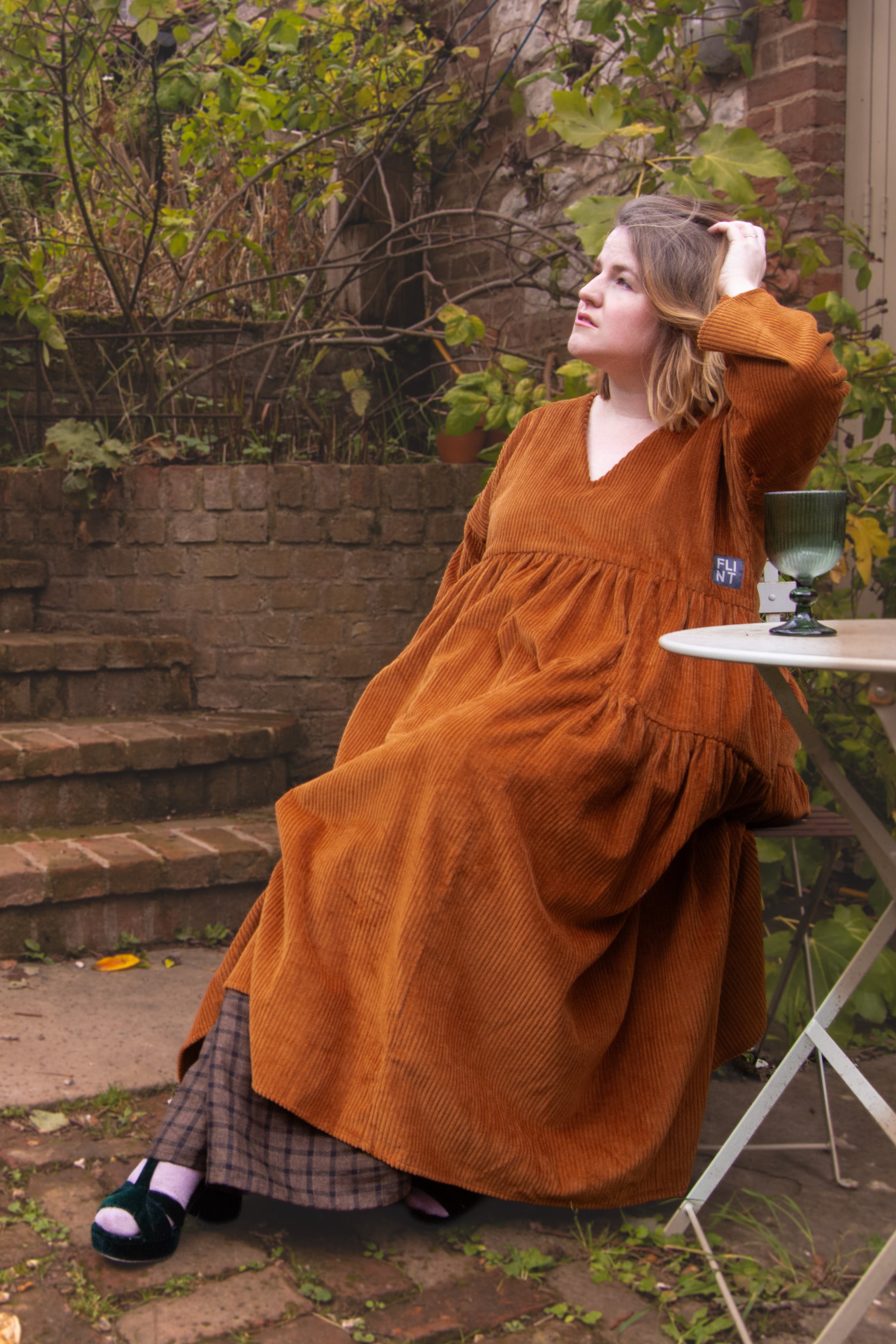 The Double Take Dress in Cider corduroy - House of Flint