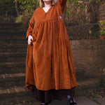 The Double Take Dress in Cider corduroy - House of Flint