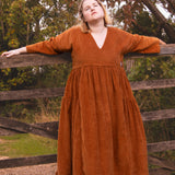 The Double Take Dress in Cider corduroy - House of Flint