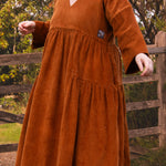 The Double Take Dress in Cider corduroy - House of Flint