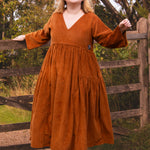 The Double Take Dress in Cider corduroy - House of Flint
