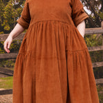 The Double Take Dress in Cider corduroy - House of Flint