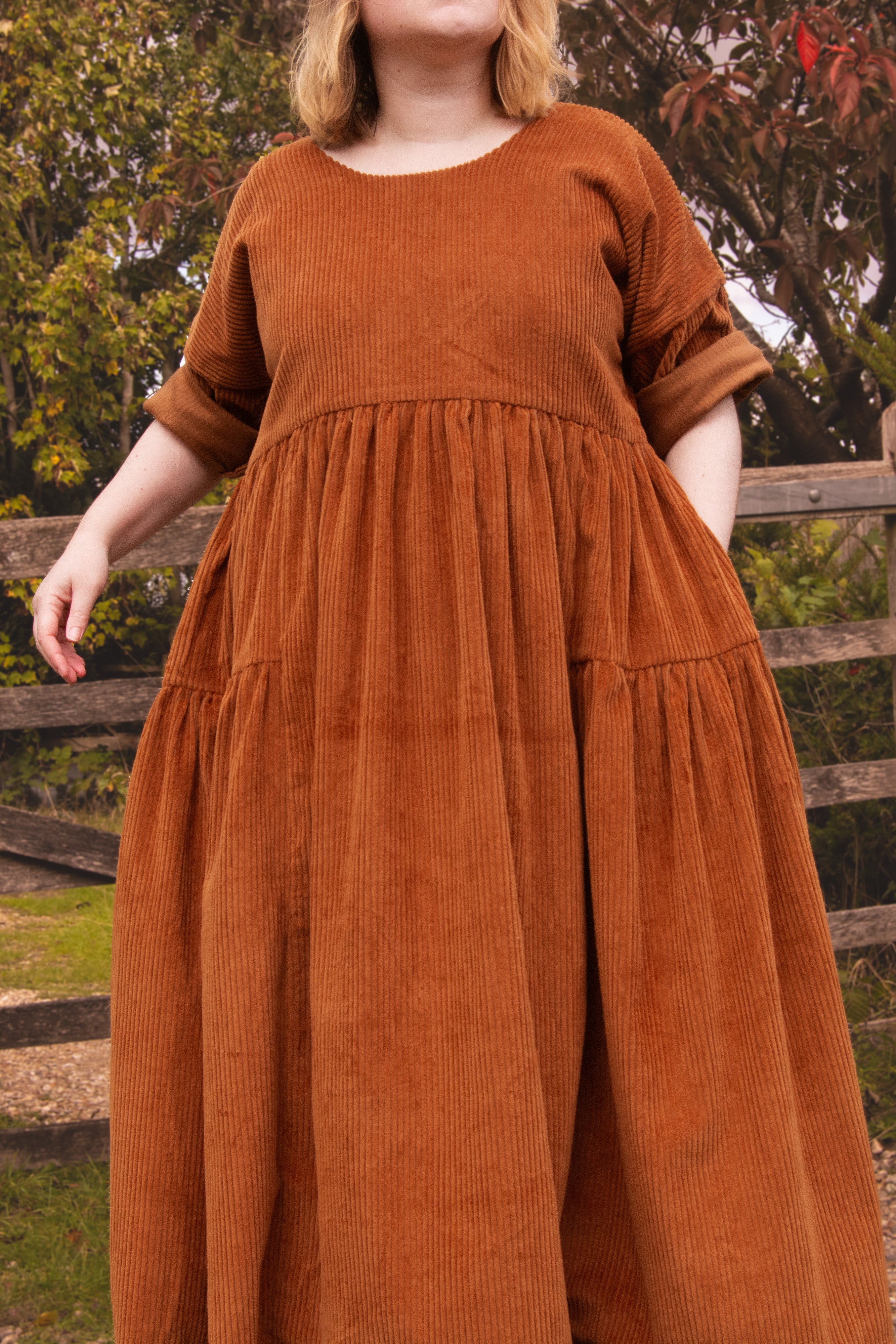 The Double Take Dress in Cider corduroy - House of Flint