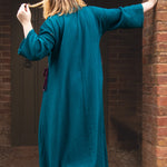 The Hybrid Dress in Peacock double gauze - House of Flint