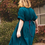 The Hybrid Dress in Peacock double gauze - House of Flint