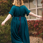 The Hybrid Dress in Peacock double gauze - House of Flint