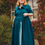 The Hybrid Dress in Peacock double gauze - House of Flint