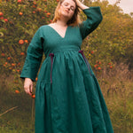 The Double Take Dress in Teal linen - House of Flint